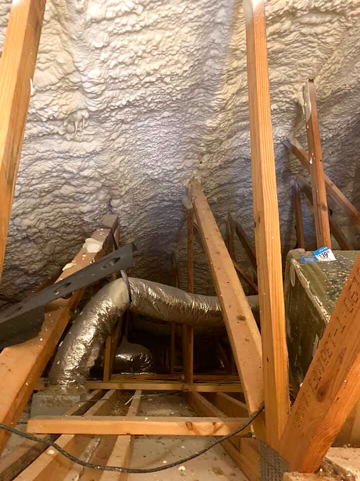 Attic Spray Foam Around Ductwork